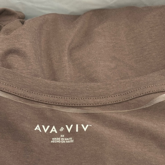 AVA&VIV dark Taupe 3X long sleeve tee, NWT - Picture 5 of 5